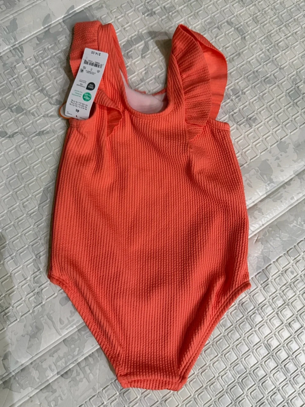 Carters One-Piece Swimsuit ribbed ruffled - orange